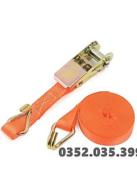 Dây cảo chằng hàng tăng đơ bản 25mm, Có Móc J, dài 1m-8m, tải trọng 1 tấn, chất liệu Polyeter cường lực