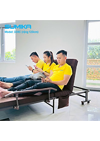 Giường xếp gọn cao cấp SUMIKA 339C, chiều rộng 120cm, khung thép, có bánh xe di chuyển