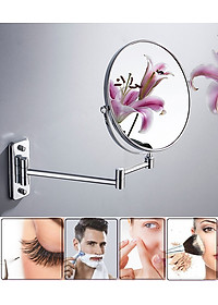 Gương trang điểm phóng đại 3 lần, xoay 360 độ, 2 mặt siêu nét, treo tường phòng tắm, phòng ngủ, Khách sạn, resort, Inox SUS 304, Size 15cm, 18cm, 20cm, Minh House