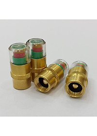 Nắp Van Lốp Ô Tô bằng Đồng kiểm tra cảnh báo Áp Suất Lốp có ốc hãm chống trộm