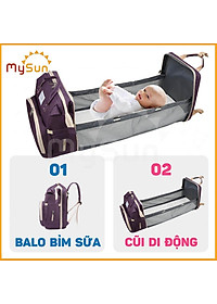 Balo mẹ bỉm sữa cho bé sơ sinh nằm cao cấp chính hãng MySun Nest