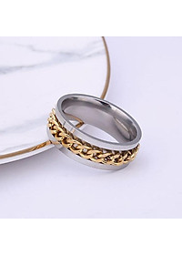 Nhẫn inox phối xích xoay nam nữ nhiều màu cao cấp thời trang thép không gỉ trangsucpt khui bia