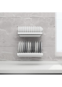 Kệ để chén đĩa đa năng dán tường inox 304 Hobby home decor KCD