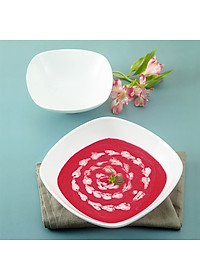 Tô choãng ảo Long Phương Bát tô miệng vuông dáng lùn kiểu mới sứ trắng cao cấp