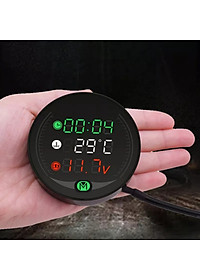 Đồng hồ báo giờ xe máy 3in1 CTR, báo nhiệt độ, vôn ắc quy mẫu mới loại tốt gắn các loại xe hàng cao cấp, phụ kiện xe máy