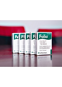 Viên uống bổ sung Acid Folic và các chất dinh dưỡng thiết yếu cho mẹ bầu và cho con bú Folio - Hộp 30 viên - Hộp màu xanh 