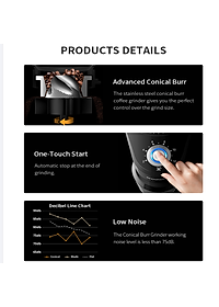 Máy xay hạt cà phê cao cấp nhãn hiệu Shardor CG845B Công suất: 200W Tích hợp 14 chế độ xay hạt cà phê - HÀNG CHÍNH HÃNG