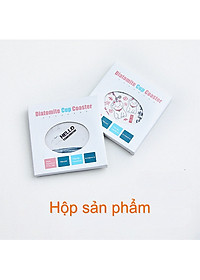 Miếng lót ly - Tấm lót ly, cốc siêu hút nước bằng đất xốp Diatomite họa tiết, thông điệp dễ thương