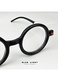 Gọng Kính Cận, Kính Giả Cận Nam Nữ, KUBO Mắt Trong Xoe Gọng Nhựa Viền Dày Cứng Cáp, Đen Trắng - BLUE LIGHT