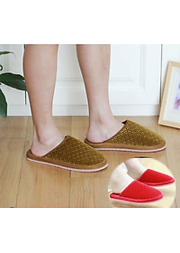 Combo Dép Đi Trong Nhà Thu Đông Đế Chống Thấm Chất Nỉ Nhung Thiết Kế Sang Trọng Cho Nam Và Nữ- Hàng Loại 1- Chính Hãng MINIIN