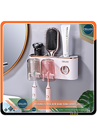 Kệ Nhà Tắm Dán Tường Thông Minh ASWEI – Tích Hợp Giá Treo Bàn Chải Đánh Răng Và Dụng Cụ Nhả Kem Đánh Răng Tự Động – Chất Liệu ABS Cao Cấp – Hàng…