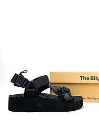 Giày Sandal Nữ The Bily 01W Quai Chéo Dây Rút - Màu Đen BL01WD