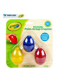 Bộ 3 sáp màu hình trứng có thể tẩy rửa được Crayola Washable Plam-Grasp Crayons