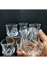 Ly Uống Rượu Tây 150ML (bộ 6 cái) kiểu xoắn thủy tinh cao cấp đế dày – Bộ Ly Thủy Tinh siêu trong