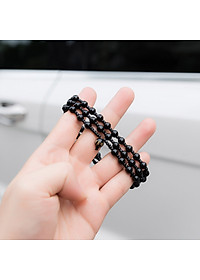 Chuỗi Vòng Tay Phong Thủy Dành Cho Cả Nam và Nữ - VT0009 -  Đá Obsidian Chống Ăn Mòn, Phai Màu - Phát Tài Phát Lộc