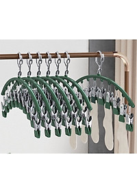 Móc Treo Đồ Lót Khăn Tất 10 Kẹp Inox, Móc Kẹp Phơi Quần Ao Đa Năng Tiết Kiệm Diện Tích, Chất Liệu Không Gỉ - HÀNG CHÍNH HÃNG MINIIN