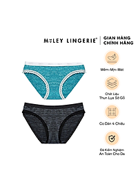 Bộ 2 Quần Lót Thun lạnh Sớ Lụa Miley Lingerie FWS_00 - MÀU ĐEN + XANH