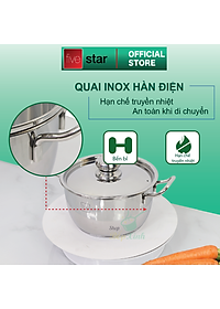 Bộ Nồi Inox 430 Bếp Từ Fivestar 3 Chiếc Nắp Inox Tặng 5 Muỗng Ăn Inox