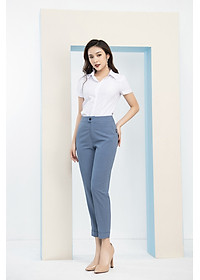  Áo Sơ Mi Nữ Trắng Tay Ngắn LUPERI LFSM1105 Cổ Đức Dáng Eo Vừa