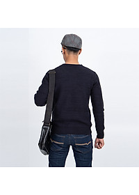 Áo len nam dài tay cổ tròn màu xanh đen NOVELTY 180583T