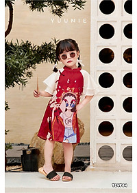 Đầm váy sườn xám áo dài cho bé gái mẫu phiền nương diện lễ tết năm mới size 9-30kg hàng thiết kế