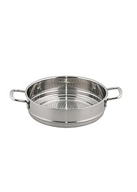 Nồi lẩu xửng hấp inox fivestar 3 đáy từ nắp kính