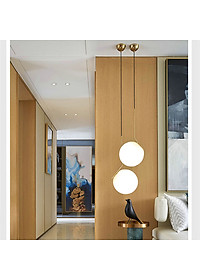 Đèn thả trần trang trí cao cấp hiện đại hình cầu trang nhã mạ Crom đẹp mắt MOON LAMP - đã bao gồm bóng LED