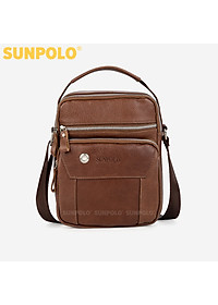 Túi Nam Đeo Chéo Da Thật SUNPOLO STU109 (Nâu)