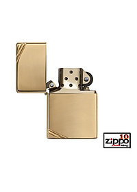 Bật lửa Zippo 270 (vàng bóng góc) High Polish Brass Vintage with Slashes 270 - Chính hãng 100%