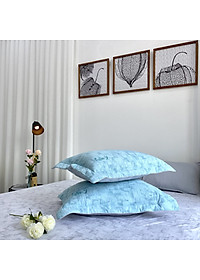 Bộ ga giường  KBedding by Everon KMTP 114 Microtencel Xám phối xanh (4 món)