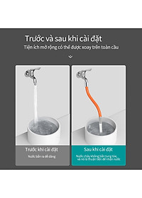 Ống Nối Dài Vòi Nước Hợp Kim Bọc Silicon Xoay 720 Độ Dài 17Cm Tiện Dụng
