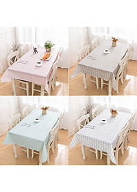 Khăn Trải Bàn Kẻ Caro KUNBE Chống Thấm Nước, Tấm Lót Bàn Ăn Nhiều Kích Thước Decor Bàn Ăn Tiện Dụng 