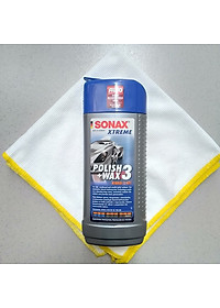 Dung dịch xóa xước, đánh bóng và bảo vệ sơn xe ô tô, xe hơi 3 trong 1 Sonax Wax 250 ml 202100