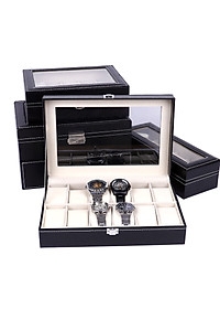 Giá (hộp) Nhà của Mẹ đựng, trưng bày đồng hồ, vòng tay 10 ngăn có nắp đậy kích thước 25x20x10 cm