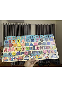 Đồ Chơi Gỗ, Bảng Chữ Cái 6in1, Đồ Chơi Câu Cá, Ghép Hình Học, Chữ Số, Chữ Cái, Phương Tiện 