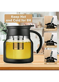 Ấm Pha Trà Giữ Nhiệt Inox 316 Dung Tích 800ml - 1000ml Hàng Cao Cấp, Phích Giữ Nhiệt Nước Nóng, Lạnh Có Lọc Tiện Dụng - HÀNG CHÍNH HÃNG MINIIN