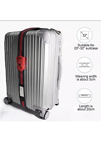 Dây Đai Vali Master Lock 4702 EURD RED Đầu khóa số có chứng nhận TSA - MSOFT