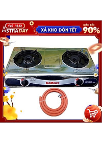 Bếp gas đôi mặt inox Namilux NA-682DSM tặng dây dẫn gas VN Hàng chính hãng