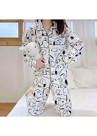 Bộ Pijama Nữ MỚI 2021 Bộ Đồ Ngủ Bộ Mặc Nhà Pijama Quần Dài Tay Dài Thu Đông Chất Mềm Mịn Mặc Thoải Mái Họa Tiết Cute