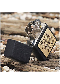 Bật Lửa Zippo Brass Emblem Black Crackle 362