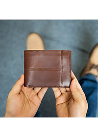 Ví nam, bóp nam da bò sáp Bụi Leather V106 - Bảo hành 12 tháng