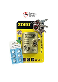 Ổ khóa chụp bát cửa báo động chống trộm ZORO thông minh - màu vàng đồng - khóa chụp chống cắt toàn diện, chống cắt khoen cửa - hàng chính hãng