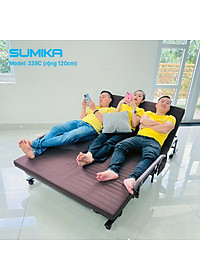 Giường xếp gọn cao cấp SUMIKA 339C, chiều rộng 120cm, khung thép, có bánh xe di chuyển