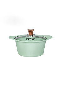 Bộ 3 nồi quánh đúc Ceramic nắp kính chống dính 5 lớp đáy từ Greencook GCS05 Size 18cm/20cm/24cm dùng cho bếp từ,bếp ga,bếp hồng ngoại,bếp củi-Hàng chính hãng