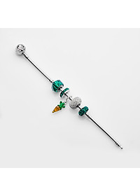 Lắc Tay Tropicana Phối Charm Swarovski Pha Lê Cà Rốt 5 Size