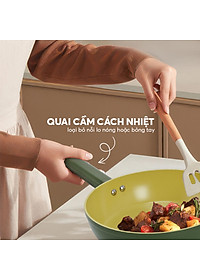 Chảo phủ sứ cao cấp Elmich Olive EL-5965OV nhiều size, Hàng chính hãng, dùng được mọi bếp - JoyMall