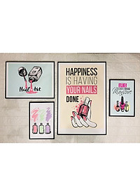 Tranh treo tường tiệm nail- bộ 6 tranh treo tường hiện đại trang trí tiệm nail - tặng kèm khung và đinh treo tường KT20