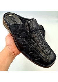 GIÀY LƯỜI NAM DA BÒ 100%, KIỂU SA-BO CAO CẤP, MAY QUAI CHẮC CHẮN, VYFASHION01, THIẾT KẾ THOÁNG KHÍ, ĐI RẤT ÊM CHÂN