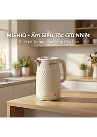 Ấm thuỷ giữ nhiệt 1.7 Lít Mishio MK385 inox 304 - hàng chính hãng