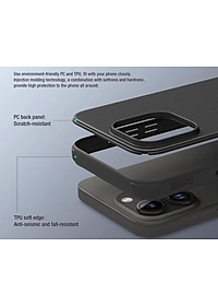 Ốp lưng cho iPhone 15 Pro , 15 Pro Max , 15 Plus , 15 hiệu Nillkin Frosted Shield Pro chống sống chống vân tay - Hàng nhập khẩu